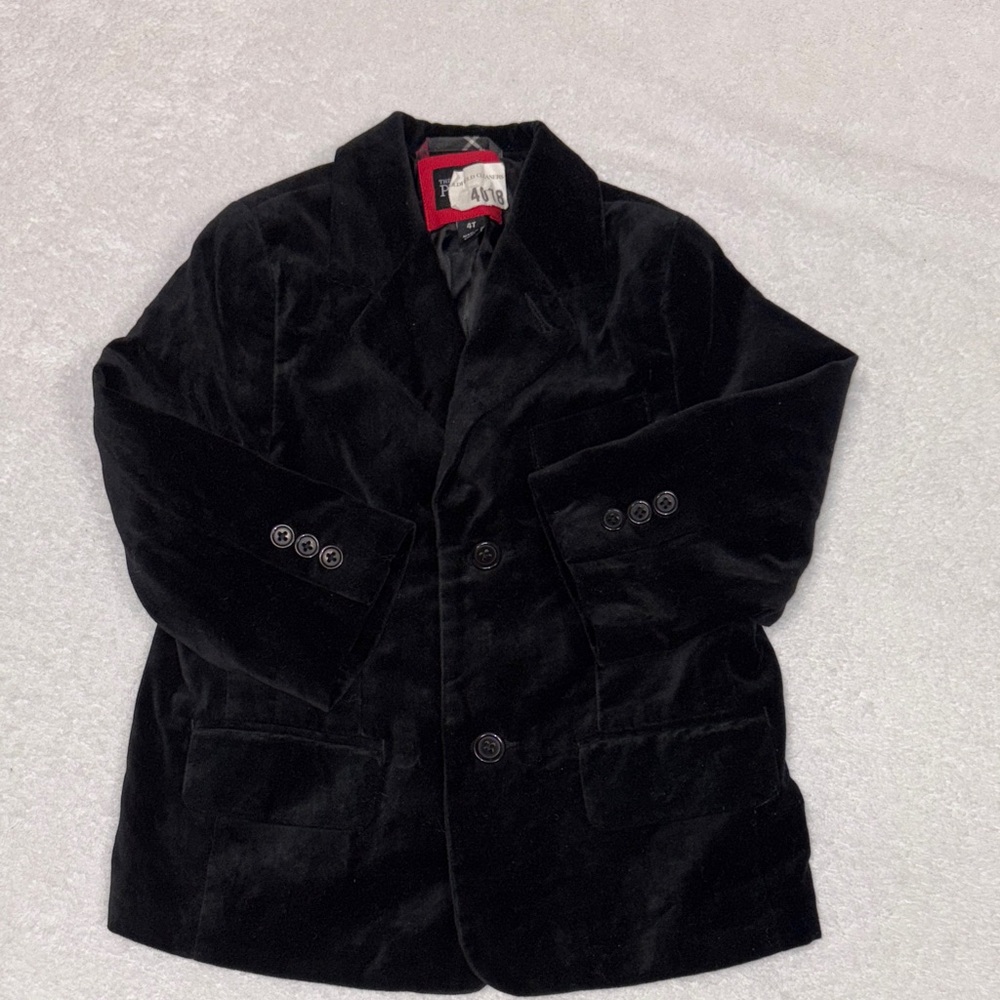 The children’s place Black Velvet Blazer holiday special occasion boys 4t